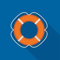 Lifebuoy icon, flat style vector