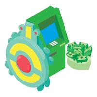 Secure transaction icon, isometric style vector