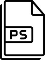 icono de línea para ps vector