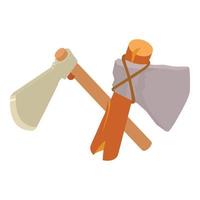 Stone axe icon, isometric style vector