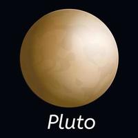 Pluto planet icon, realistic style vector