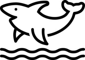 line icon for shark vector