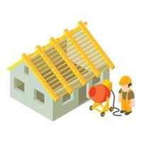 Building site icon, isometric style vector