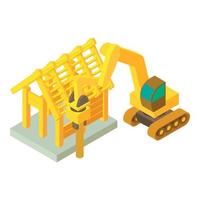 Soil crushing icon, isometric style vector