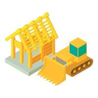 Quarrying icon, isometric style vector