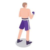 icono de hombre de boxeo europeo, estilo isométrico vector