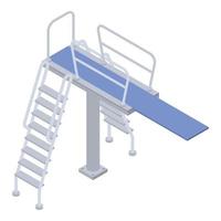 Stairs diving pool icon, isometric style vector