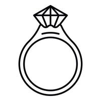 icono de anillo de rubí, estilo de contorno vector