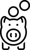 line icon for piggy vector