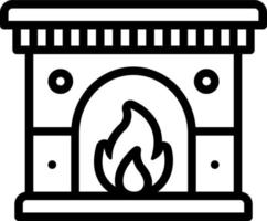 line icon for fireplace vector