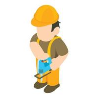 Workman icon, isometric style vector