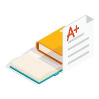 Bibliography icon, isometric style vector