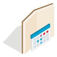 Planning schedule icon, isometric style vector