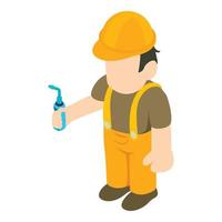 Installation specialist icon, isometric style vector