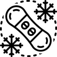 icono de línea para snowboard vector