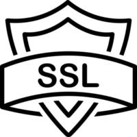 icono de línea para ssl vector