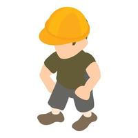 Builder icon, isometric style vector