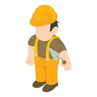 Bricklayer icon, isometric style vector