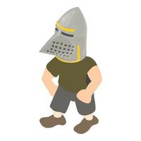 Medieval infantryman icon, isometric style vector