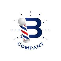 Initial B Barbershop Logo vector