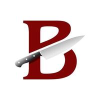 Initial B Kitchen Knife vector