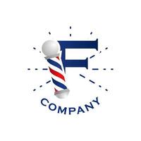Initial F Barbershop Logo vector