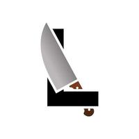 Initial Knife L Logo vector