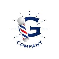 Initial G Barbershop Logo vector