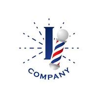 Initial I Barbershop Logo vector