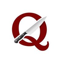 Initial Q Kitchen Knife vector