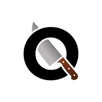 Initial Knife Q Logo vector