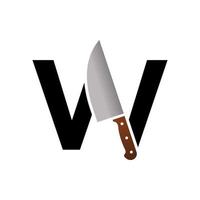 Initial Knife W Logo vector