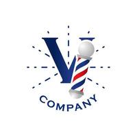 Initial V Barbershop Logo vector