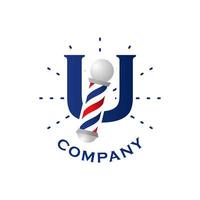 Initial U Barbershop Logo vector