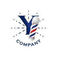 Initial Y Barbershop Logo vector