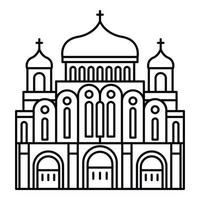 icono del templo de la catedral, estilo de esquema vector