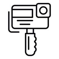 Action camera icon, outline style vector