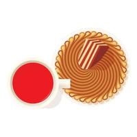 Zebra pie icon, isometric style vector