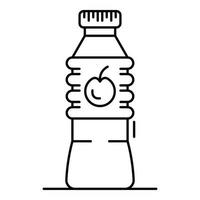 Plastic bottle apple vinegar icon, outline style vector