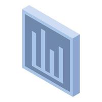 Graph card icon, isometric style vector