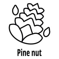 Pine nut icon, outline style vector