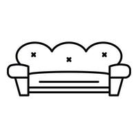 Retro sofa icon, outline style vector