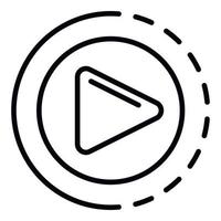 Round video player icon, outline style vector