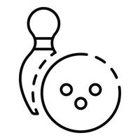 Bowling league icon, outline style vector