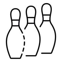 Bowling pins stand icon, outline style vector