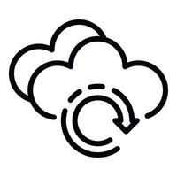 Cloud sync icon, outline style vector