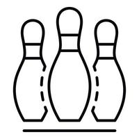 Start bowling game icon, outline style vector