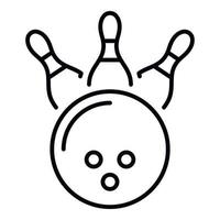 Bowling kingpin strike icon, outline style vector