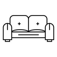 Sofa icon, outline style vector