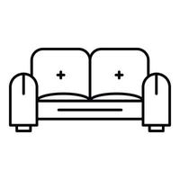 Sofa icon, outline style vector